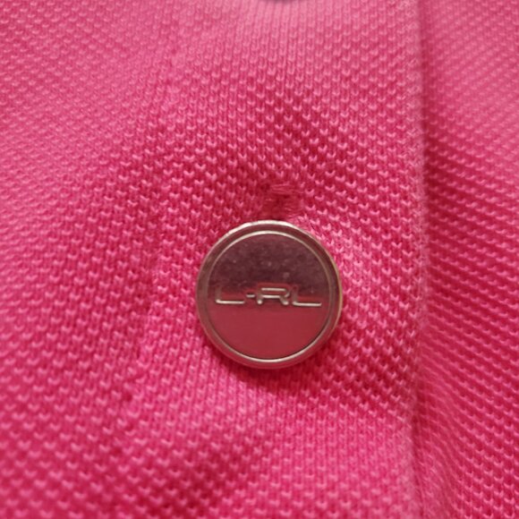 Vintage L-RL Lauren Active Ralph lauren shirt Sz Large pink Collared short sleev - Picture 10 of 13